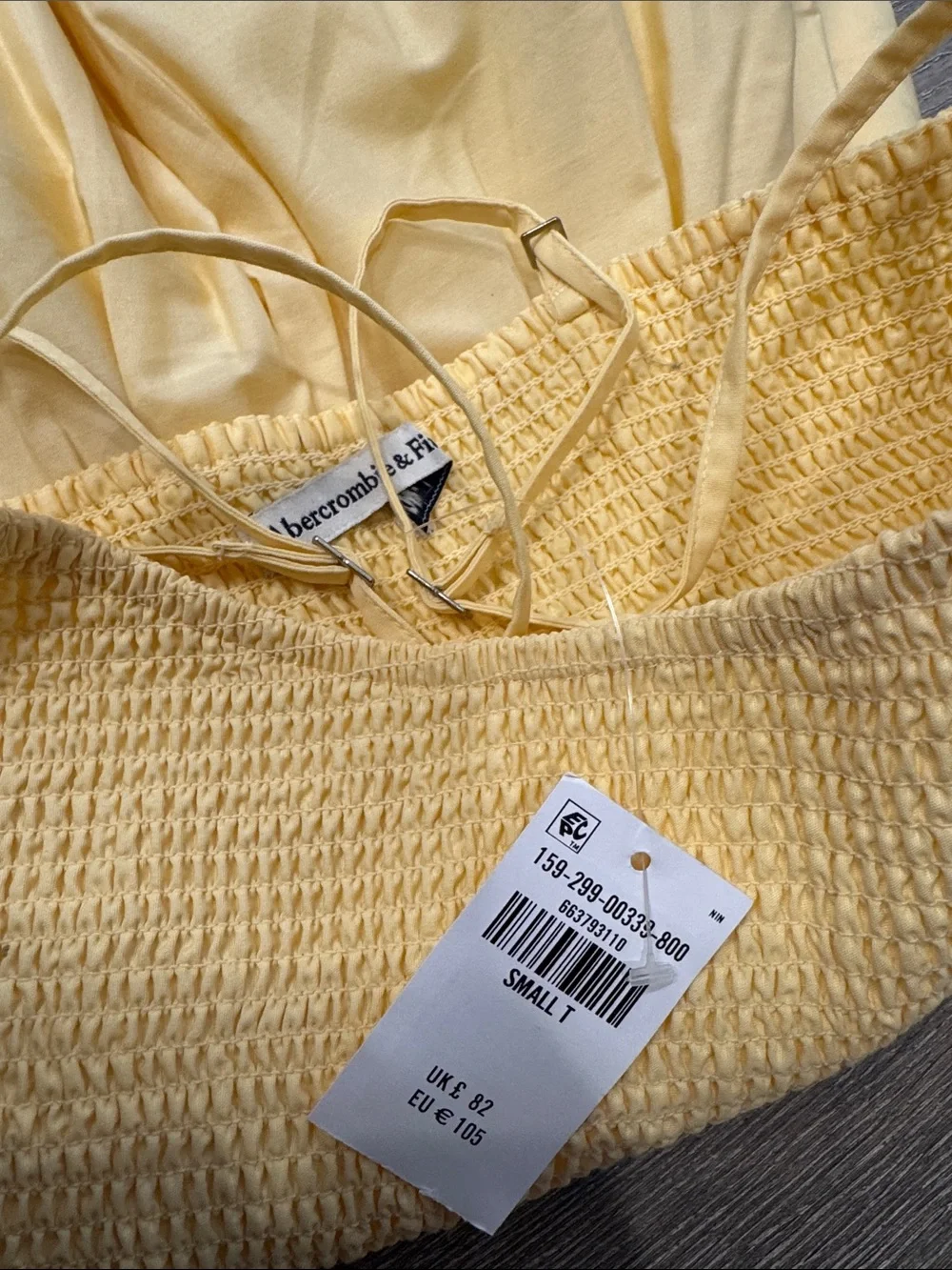 Abercrombie & Fitch Yellow Smocked Spaghetti-Strap Maxi Dress Small Tall MK1326